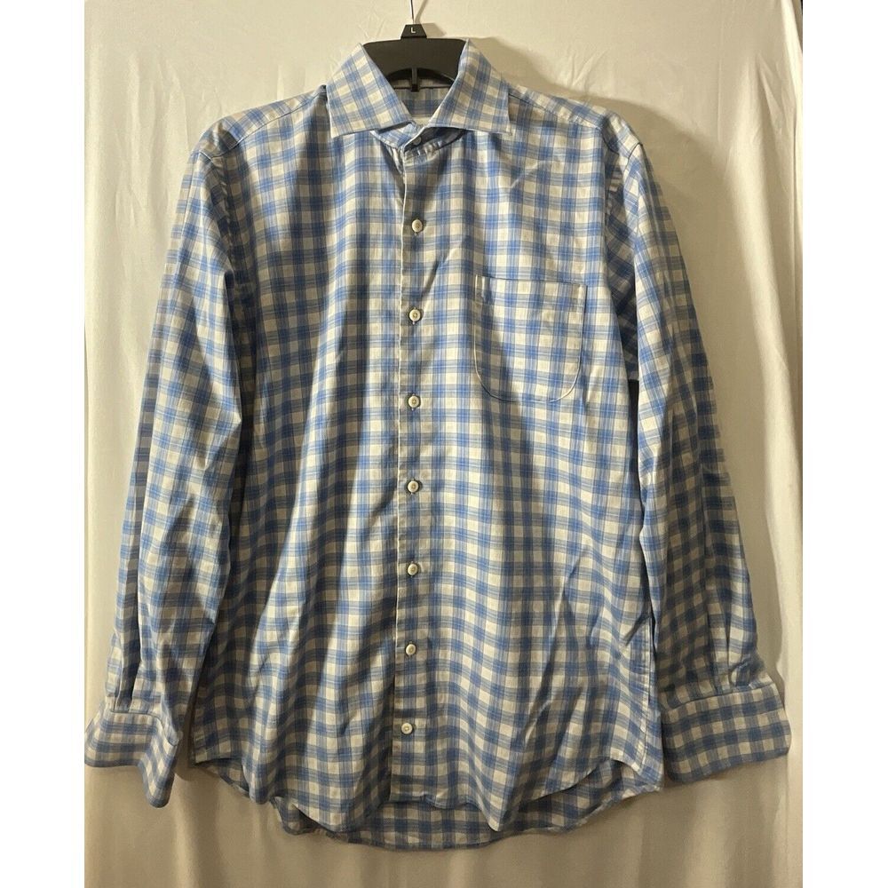 Peter Millar‎ Button Down Men's Long Sleeve Shirt Size M Plaid